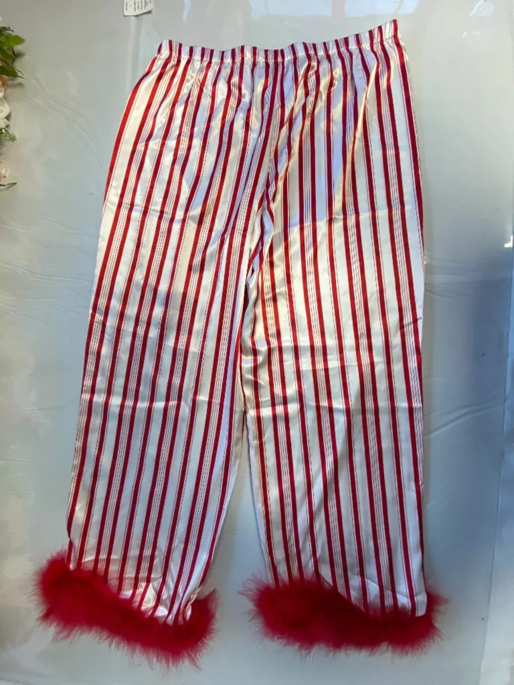 NEW Linea Donatella Gift Wrapper Pajama Set Feather Trim L